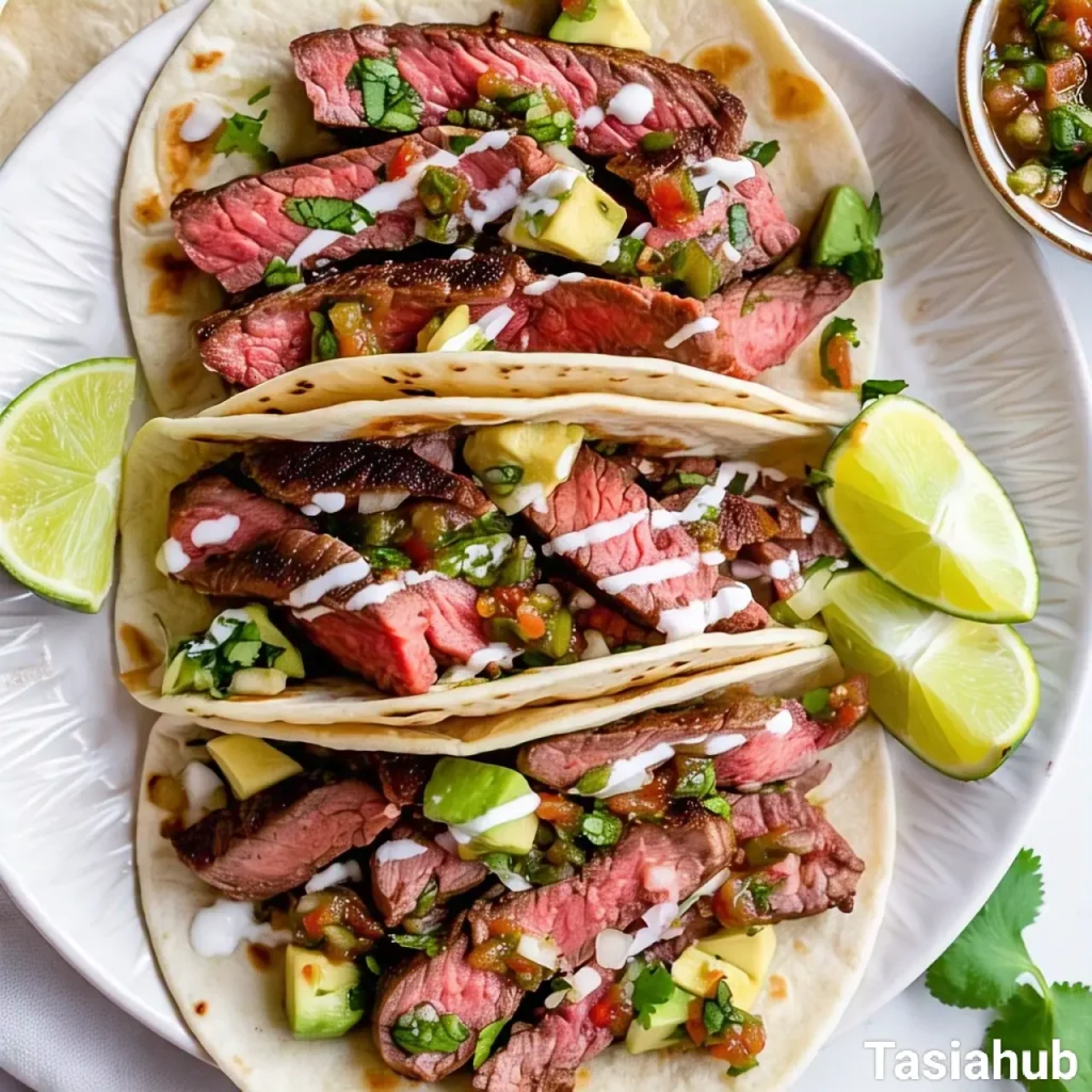 A serving of steak tacos
