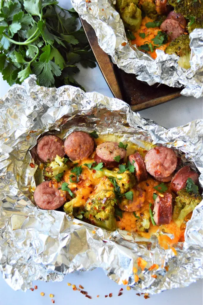 Broccoli Sausage Foil Packs 25