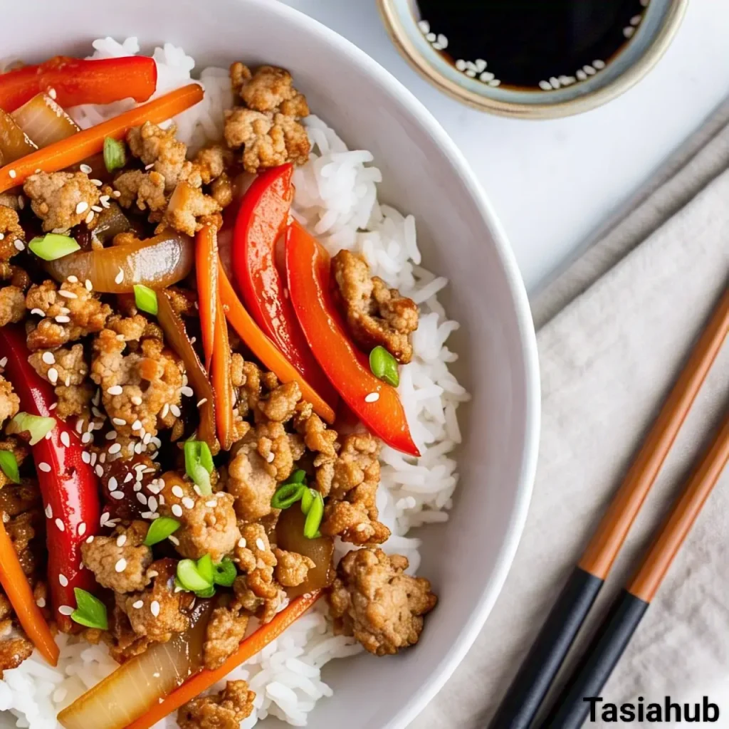 Ground turkey teriyaki stir fry