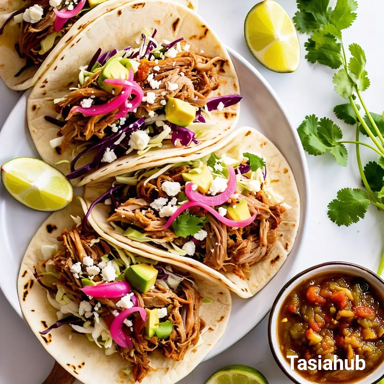 Slow cooker pulled pork tacos