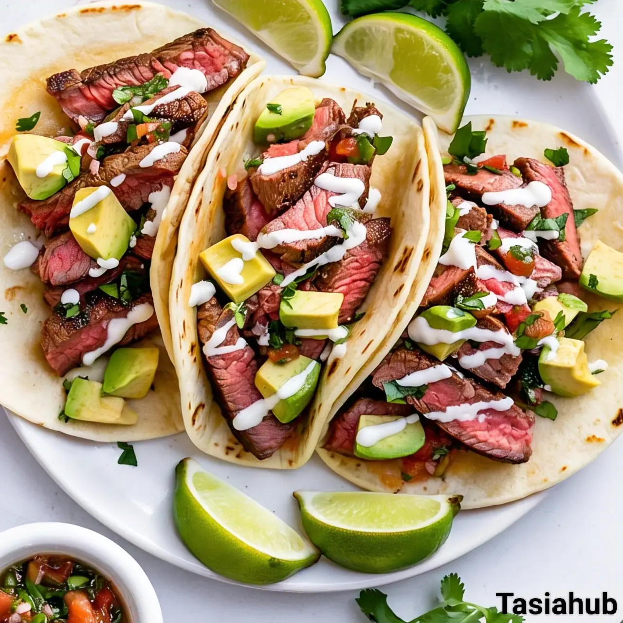 A serving of steak tacos