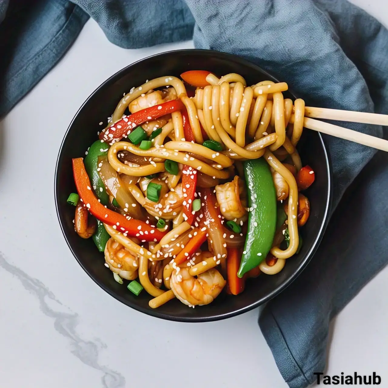 Udon noodle stir fry