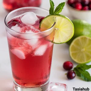 A glass of cranberry mocktail