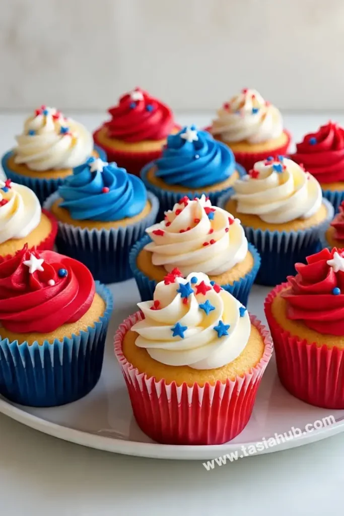 American flag moist cupcakes