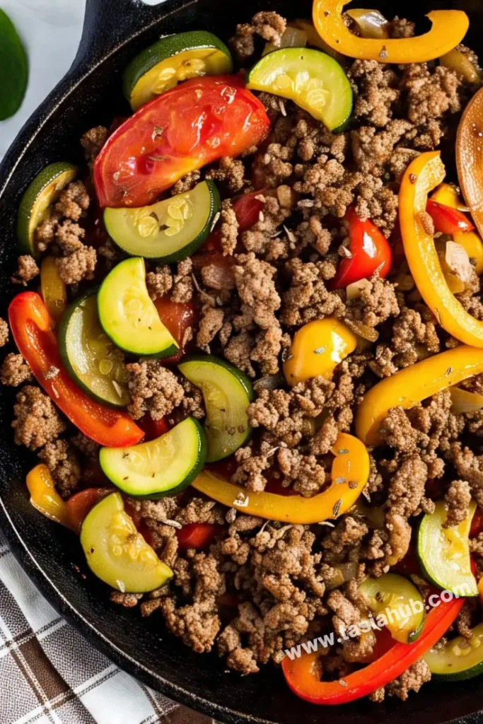 Mediterranean ground beef stir fry 1