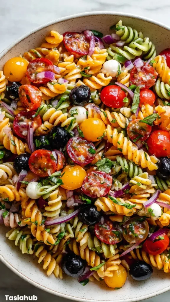 Patriotic Tri Color Pasta Salad