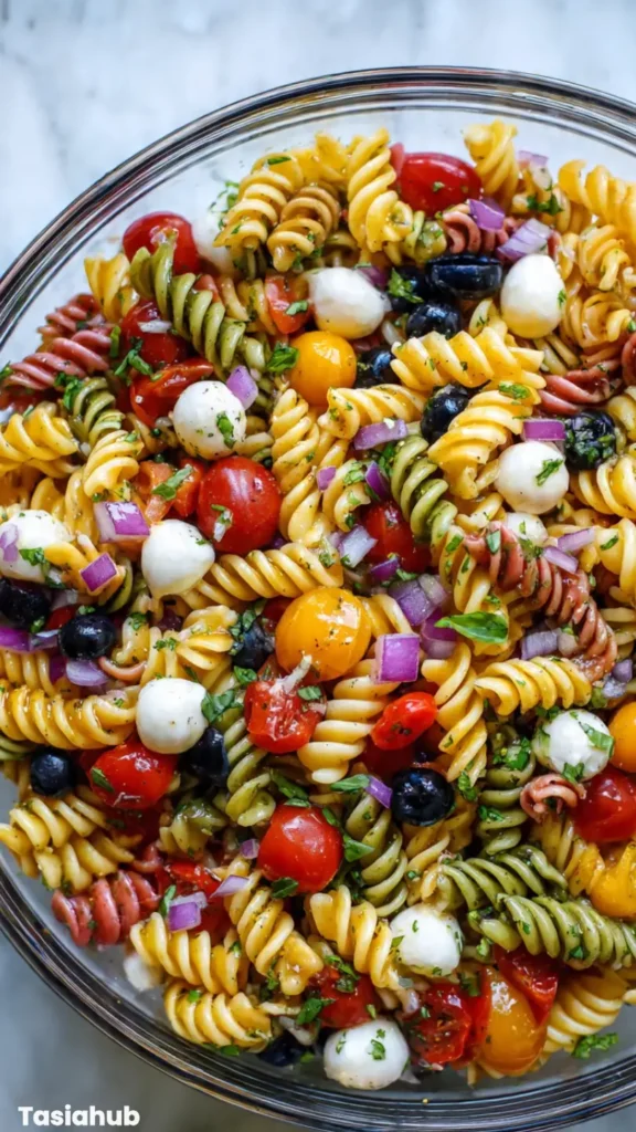 Patriotic Tri Color Pasta Salad recipe