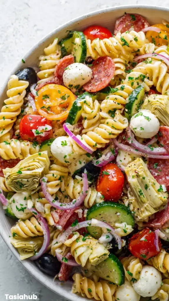 Rainbow Antipasto Pasta Salad recipe