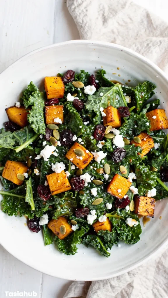 Roasted Butternut Squash Kale Salad recipe