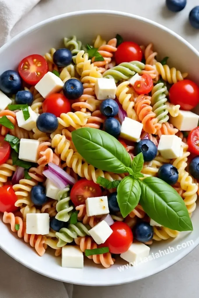 TRI color patriotic pasta salad
