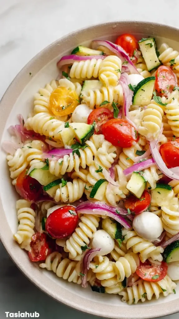 Tomato Zucchini Pasta Salad recipe
