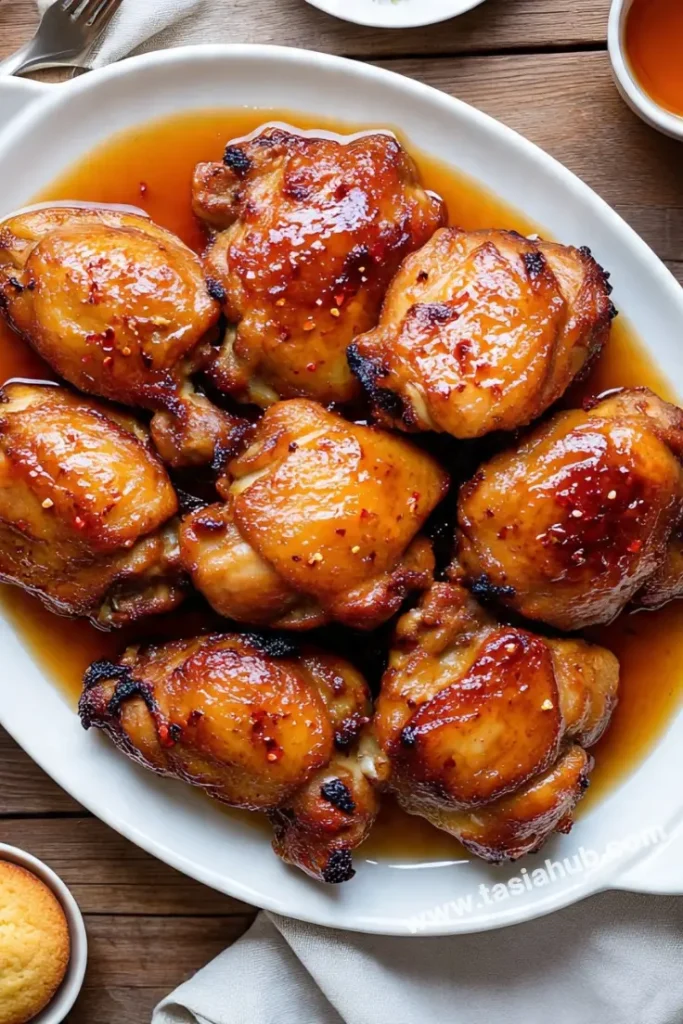 a serving of hot honey chicken