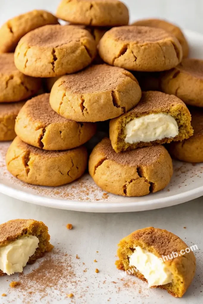 a serving of pumpkin cheesecake cookies