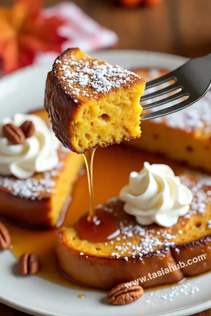 a serving of pumpkin french toast