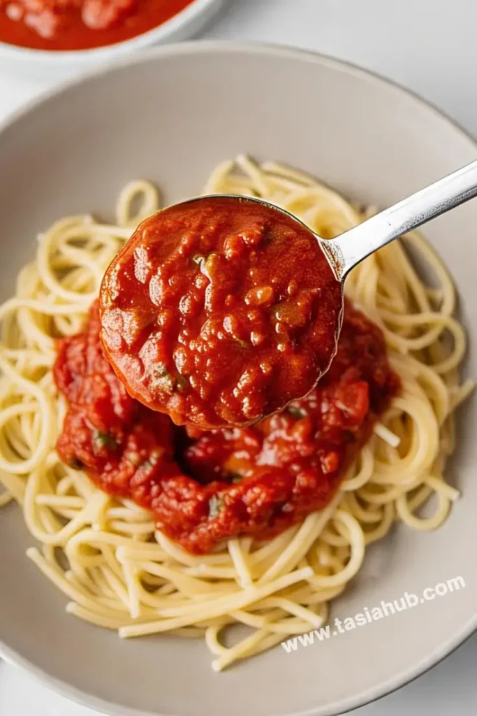a serving of tomato sauce