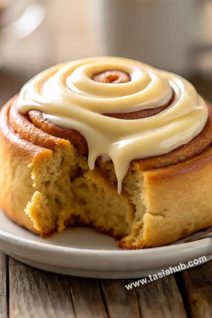 a slice of pumpkin cinnamon rolls