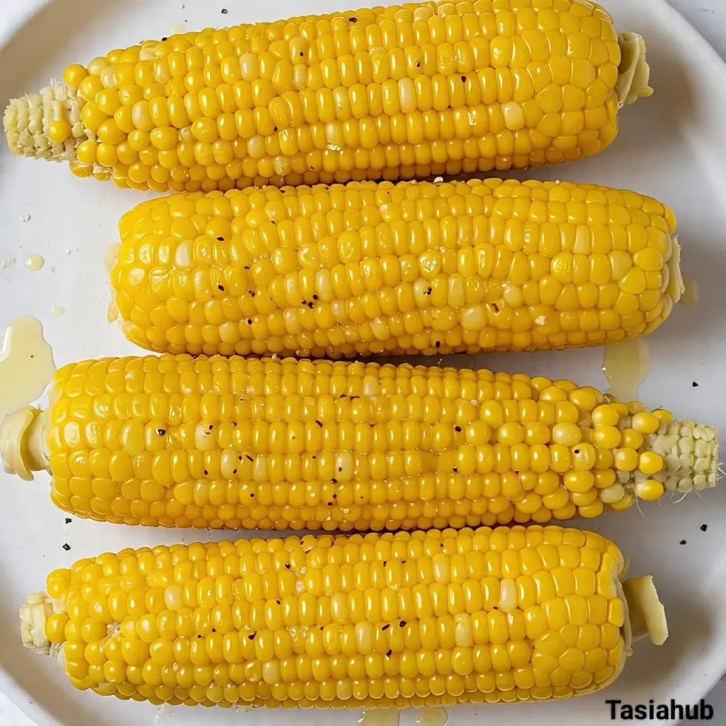 Boiled corn on the cob