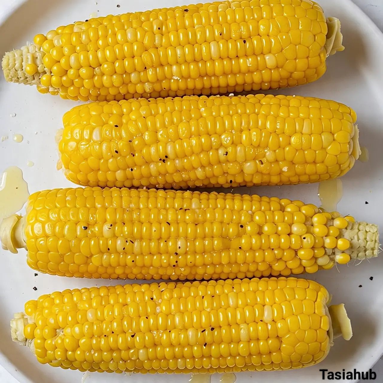 Boiled corn on the cob