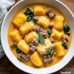 Butternut squash gnocchi with sausage