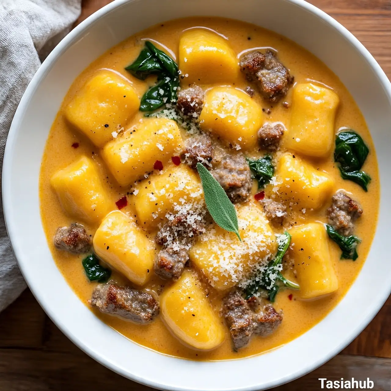 Butternut squash gnocchi with sausage