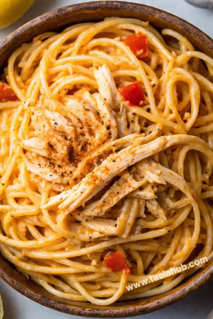 cheesy spaghetti dish