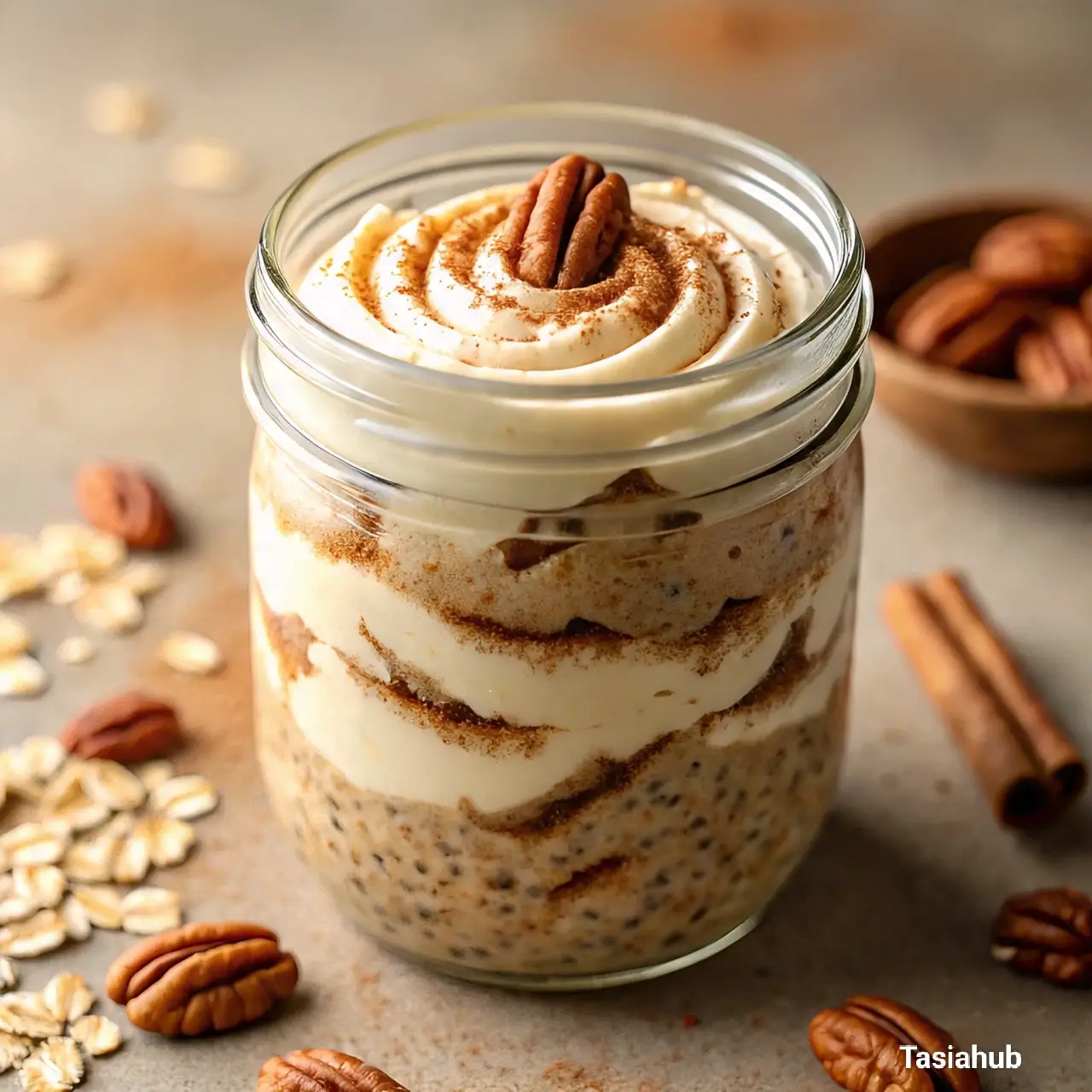 Cinnamon roll overnight oats