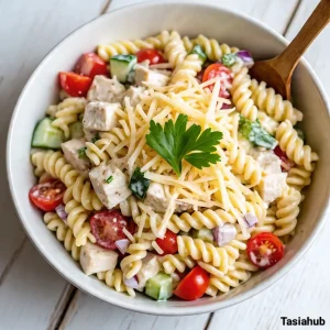 Creamy chicken pasta salad