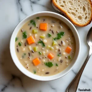 Creamy wild rice soup