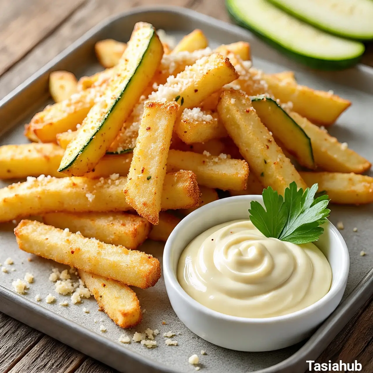 Crispy air fryer zucchini