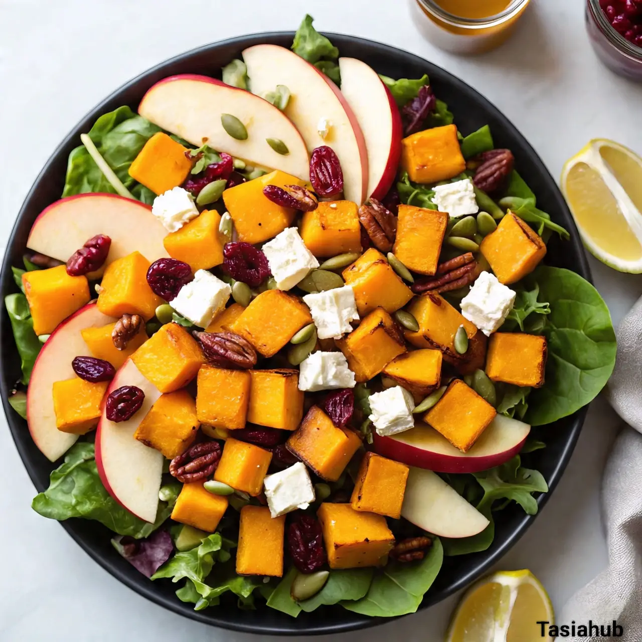 Fall harvest salad with apple cider dressing