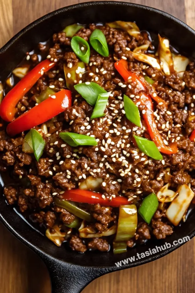 ground beef and veggie stir fry
