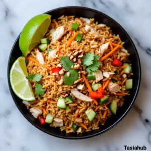 High protein crispy rice salad