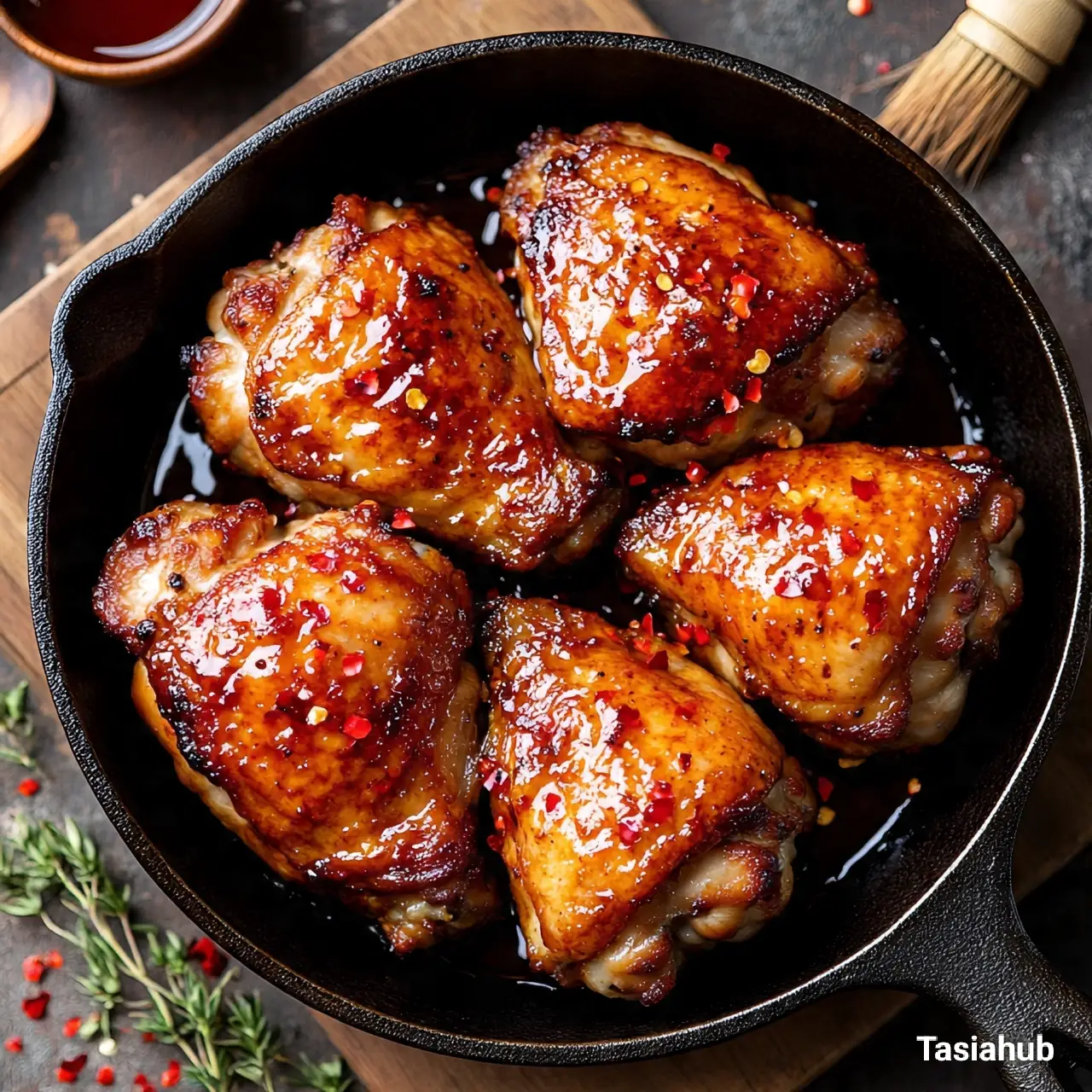 Hot honey chicken thighs
