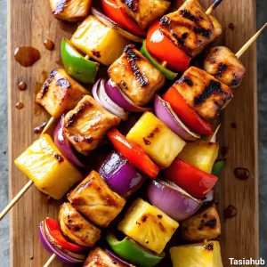 Hawaiian huli huli chicken kebabs