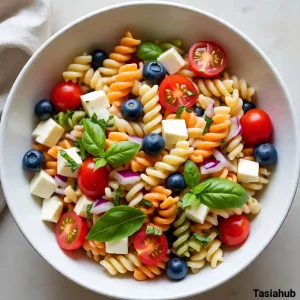 TRI color patriotic pasta salad