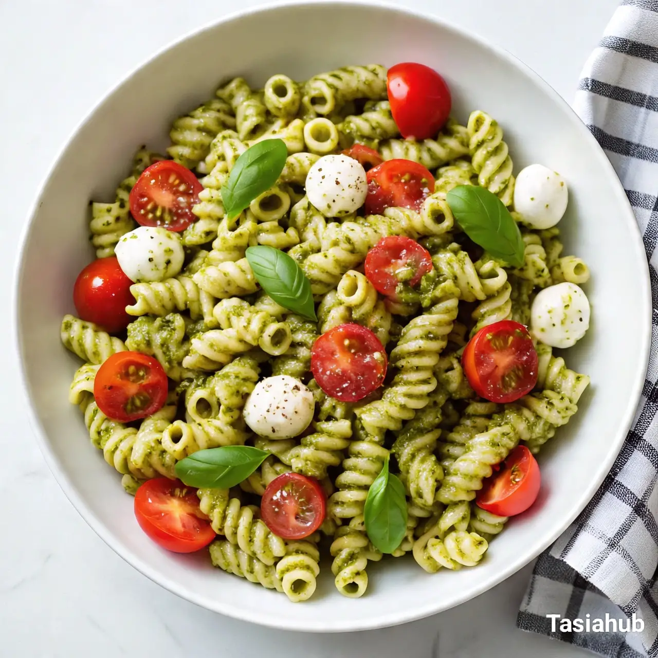 Pesto Caprese Pasta Salad
