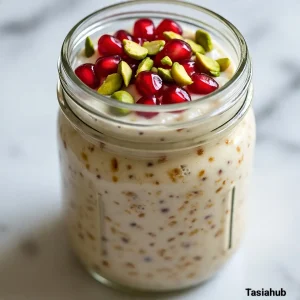 Pomegranate pistachio overnight oats