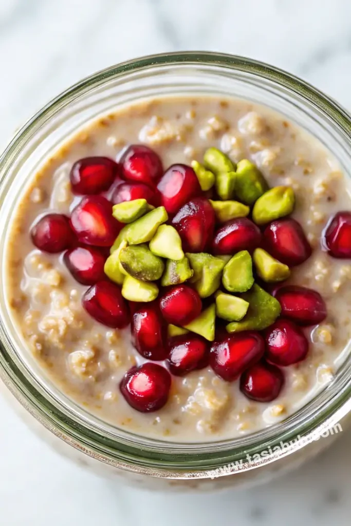 pomegranate pistachio overnight oats