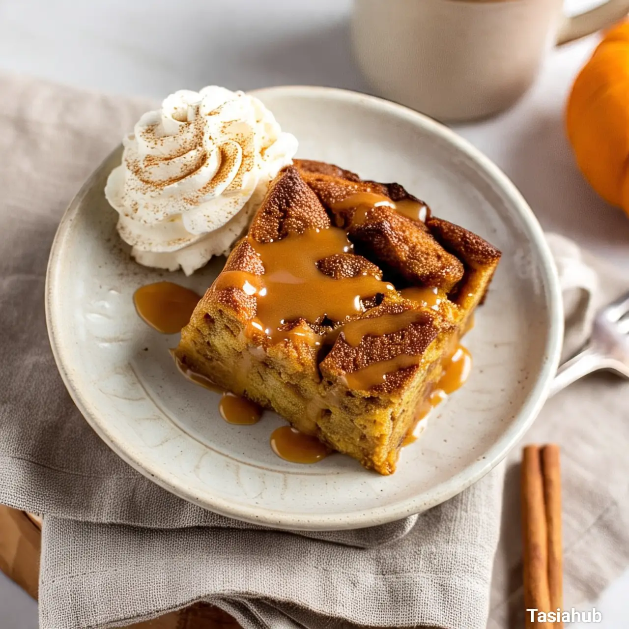 Pumpkin bread pudding