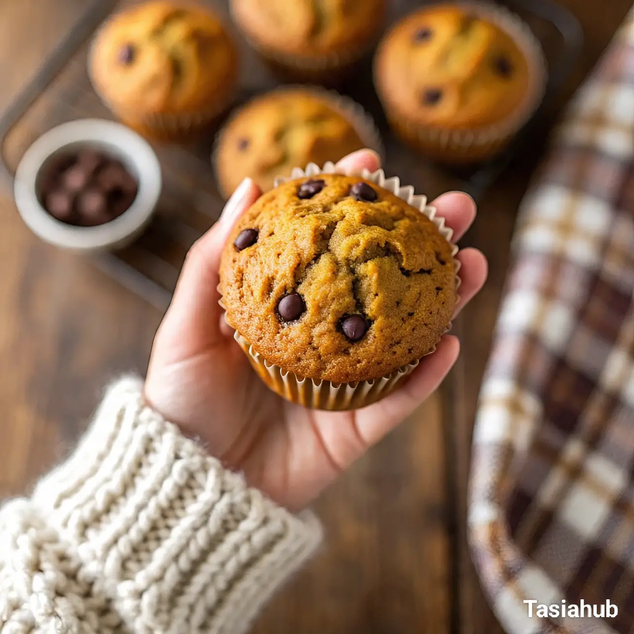 Pumpkin chocolate chip muffins