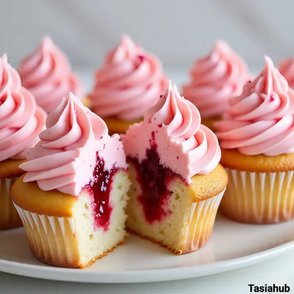 Raspberry creme cupcakes