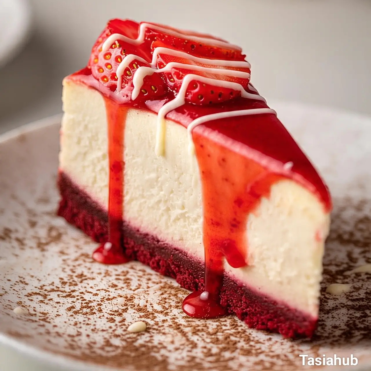 Red velvet strawberry cheesecake