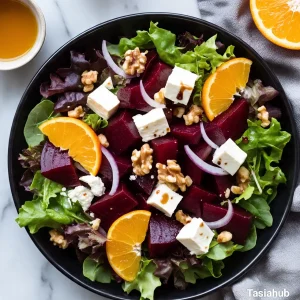 Roasted beets and goat cheese salad