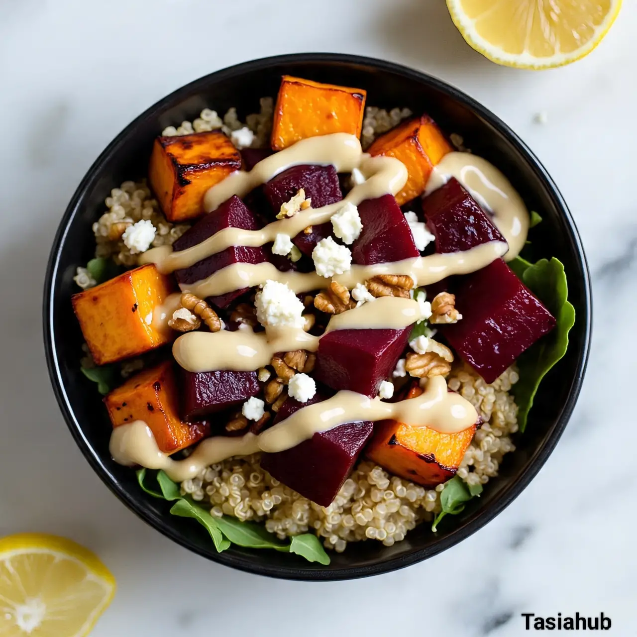 Roasted Beets and Sweet Potatoes Bowl