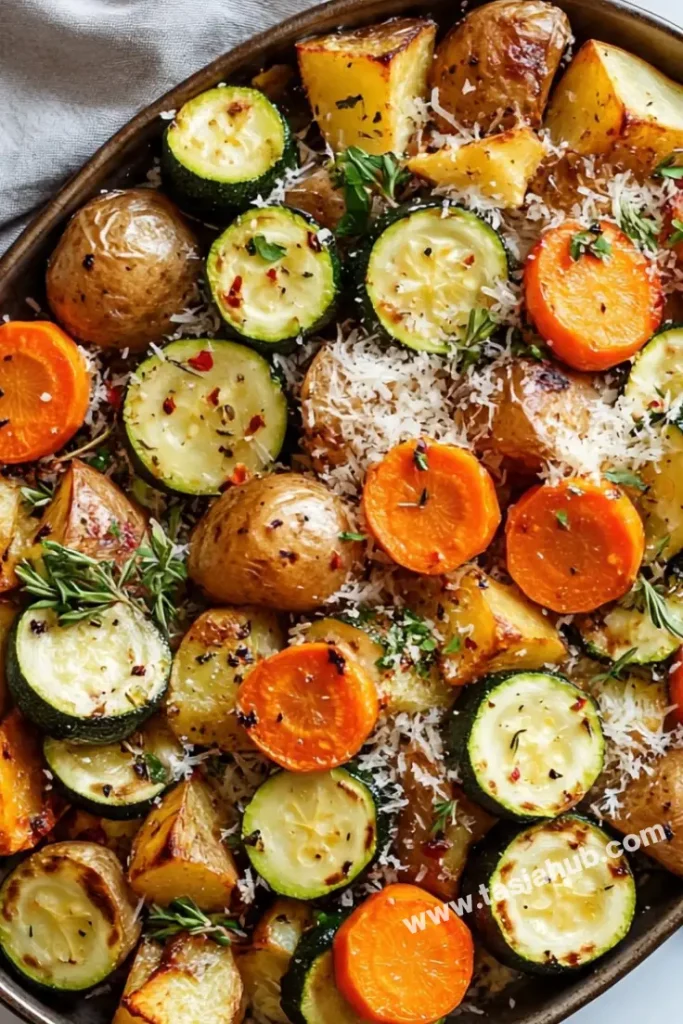 roasted potatoes carrots and zucchini 1