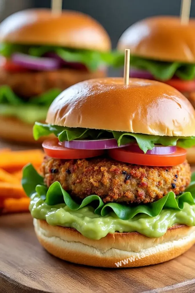 salmon burgers with avocado sauce