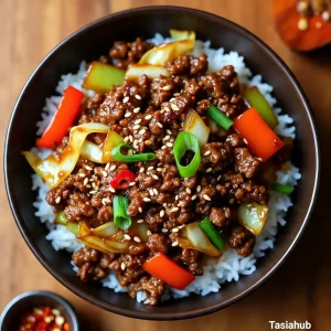 Sesame ground beef stir fry