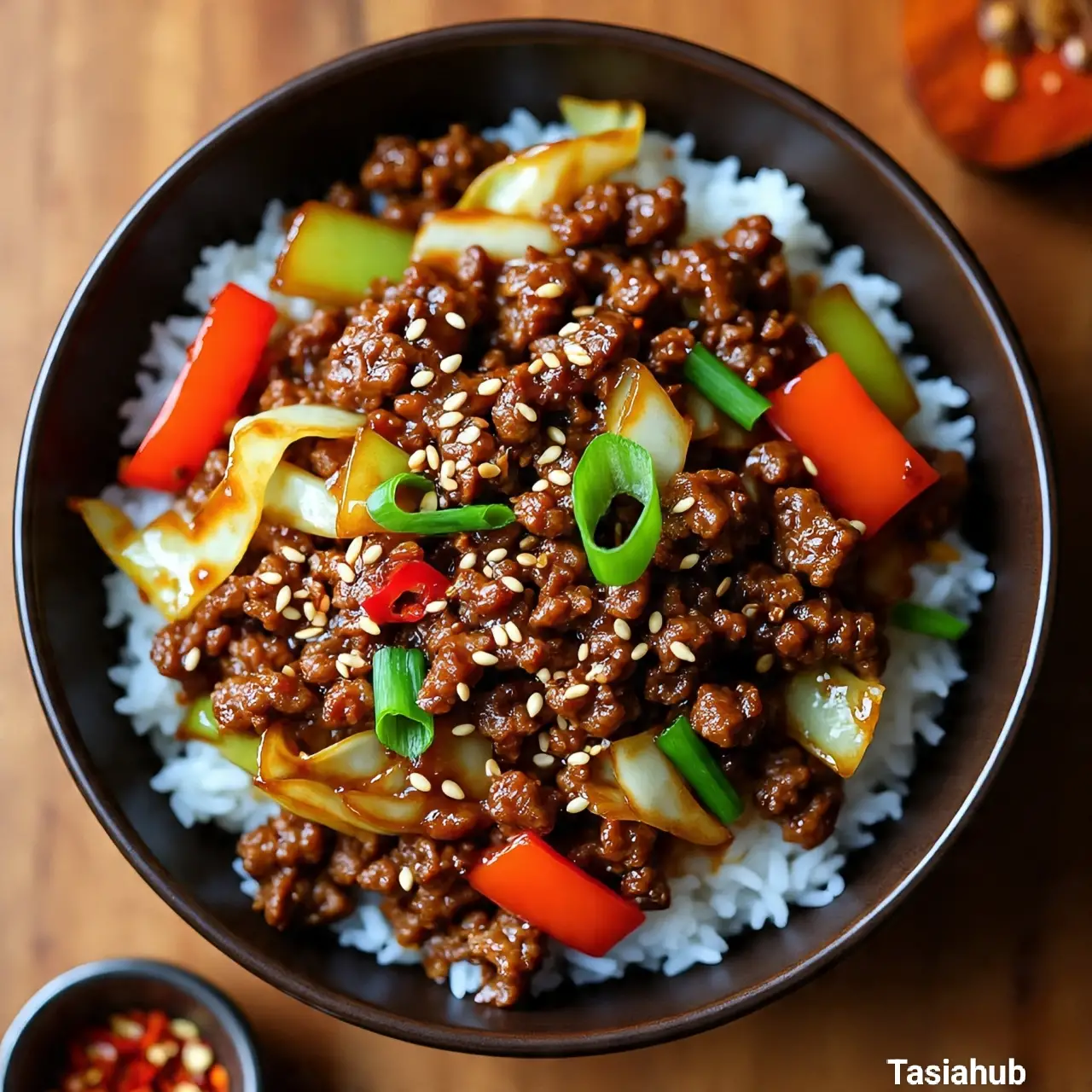 Sesame ground beef stir fry