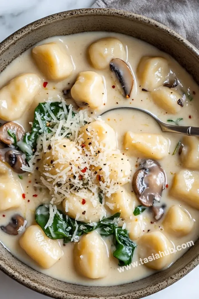 spinach and mushroom gnocchi soup