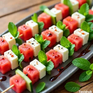 Watermelon feta skewers